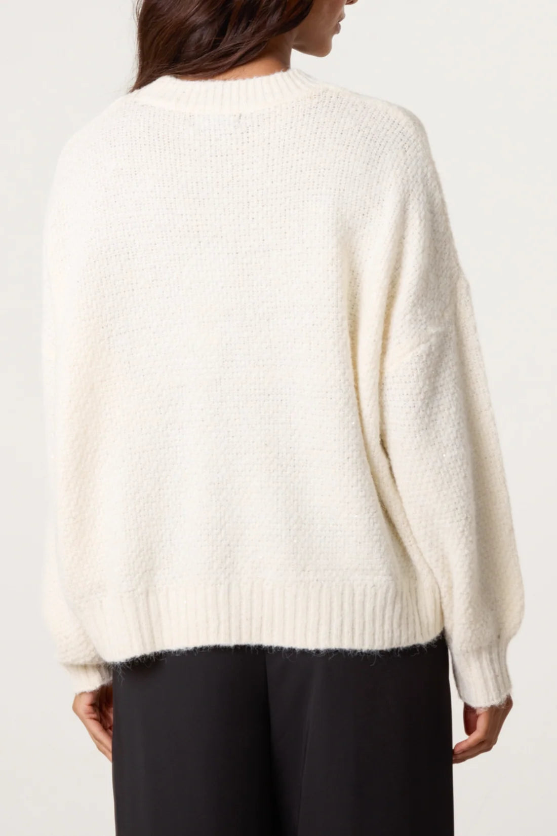Willow textured knit jumper in Ivory