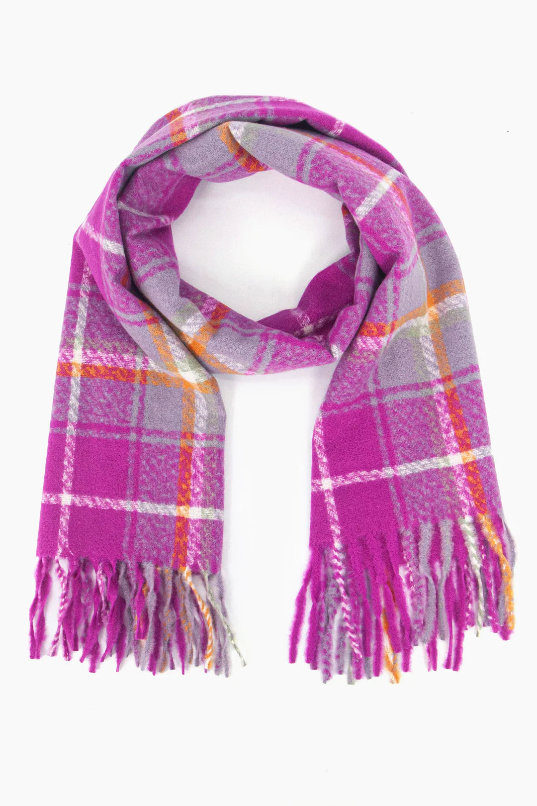 KESHA magenta check scarf