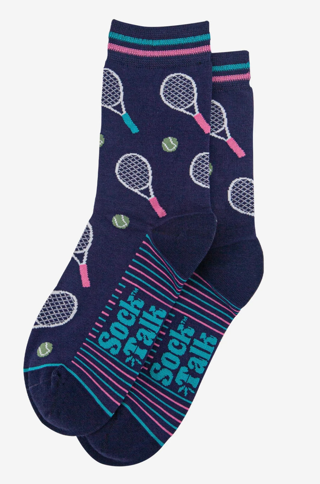 Tennis print socks in navy blue