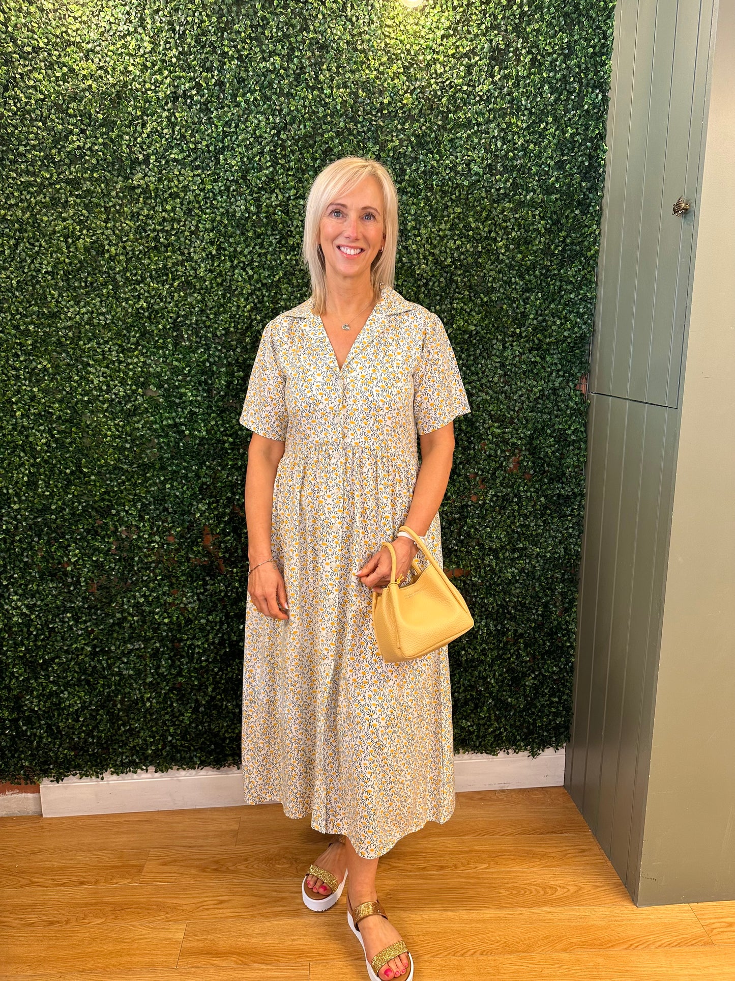 The daisy print midi dress