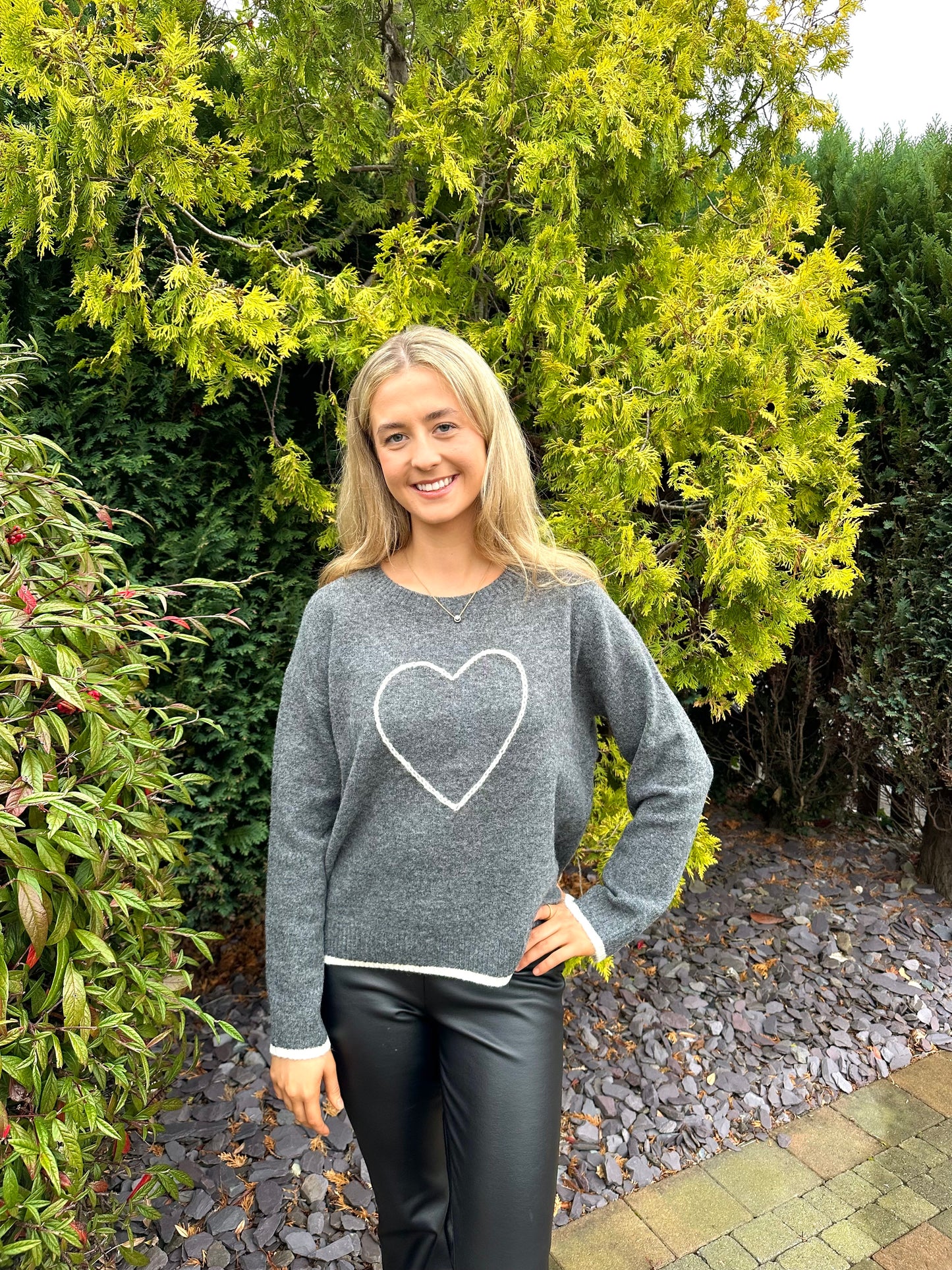 The grey heart knit jumper