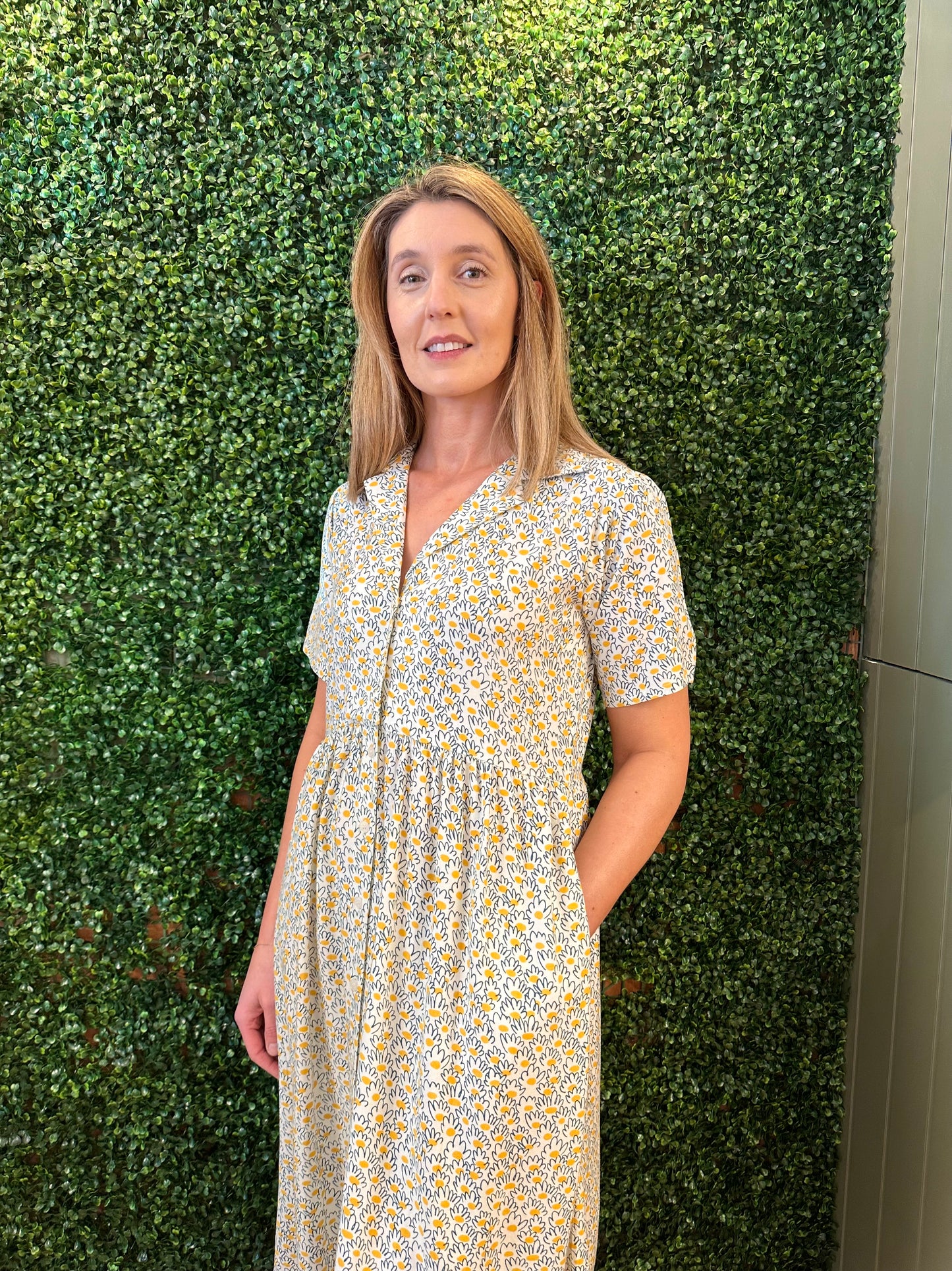 The daisy print midi dress