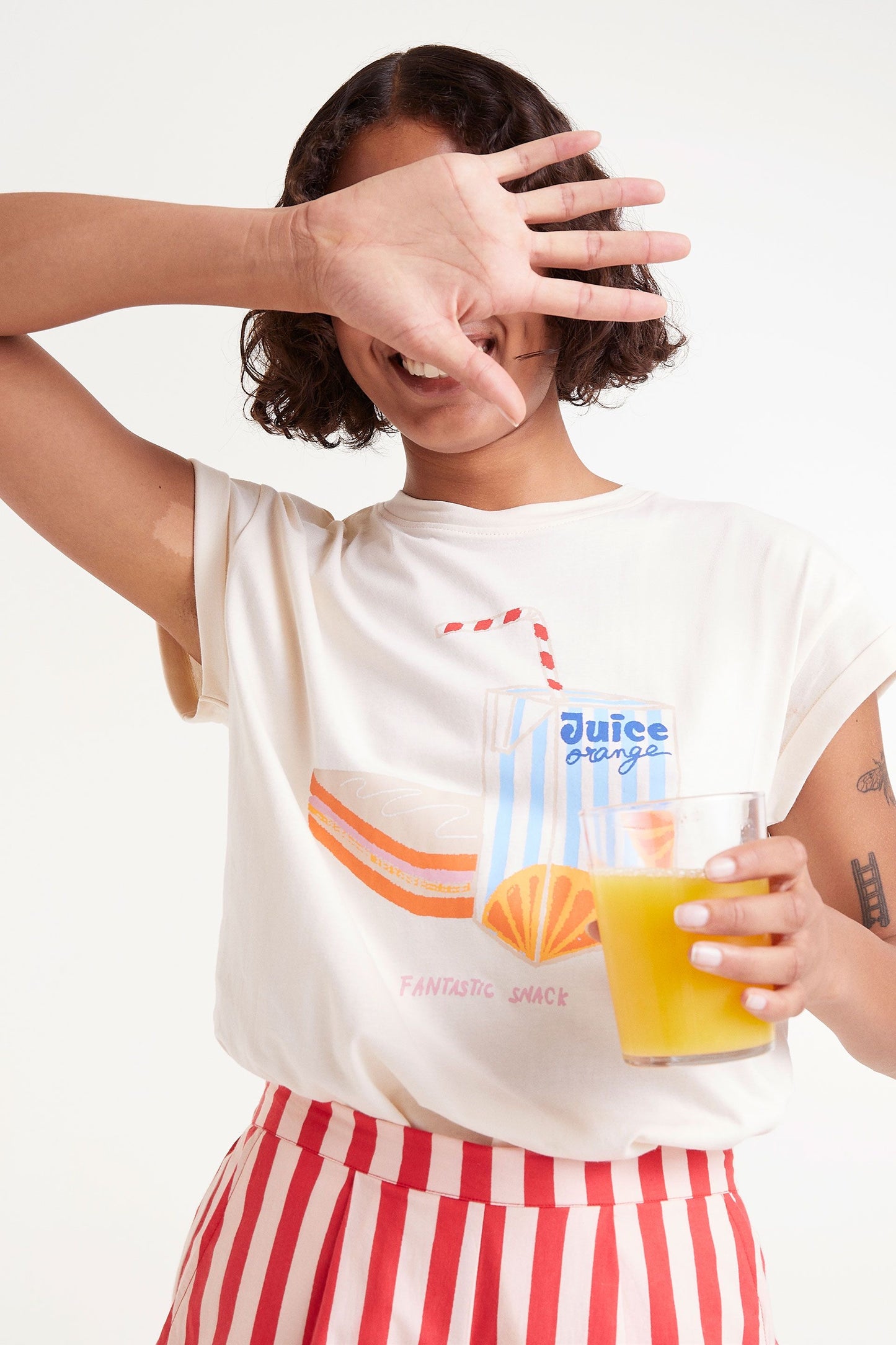 The ecru orange juice graphic t-shirt