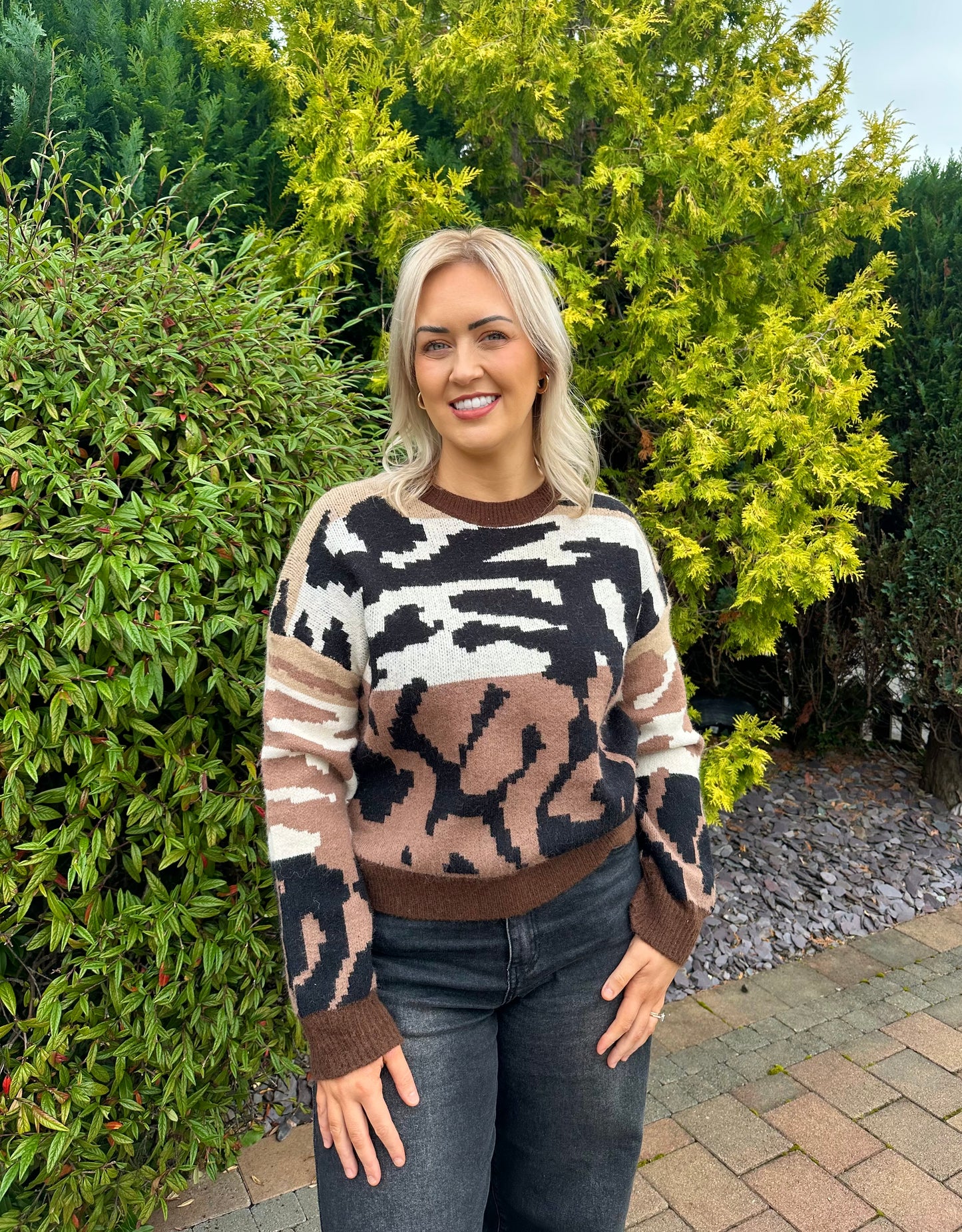 MELANIE animal print knit jumper