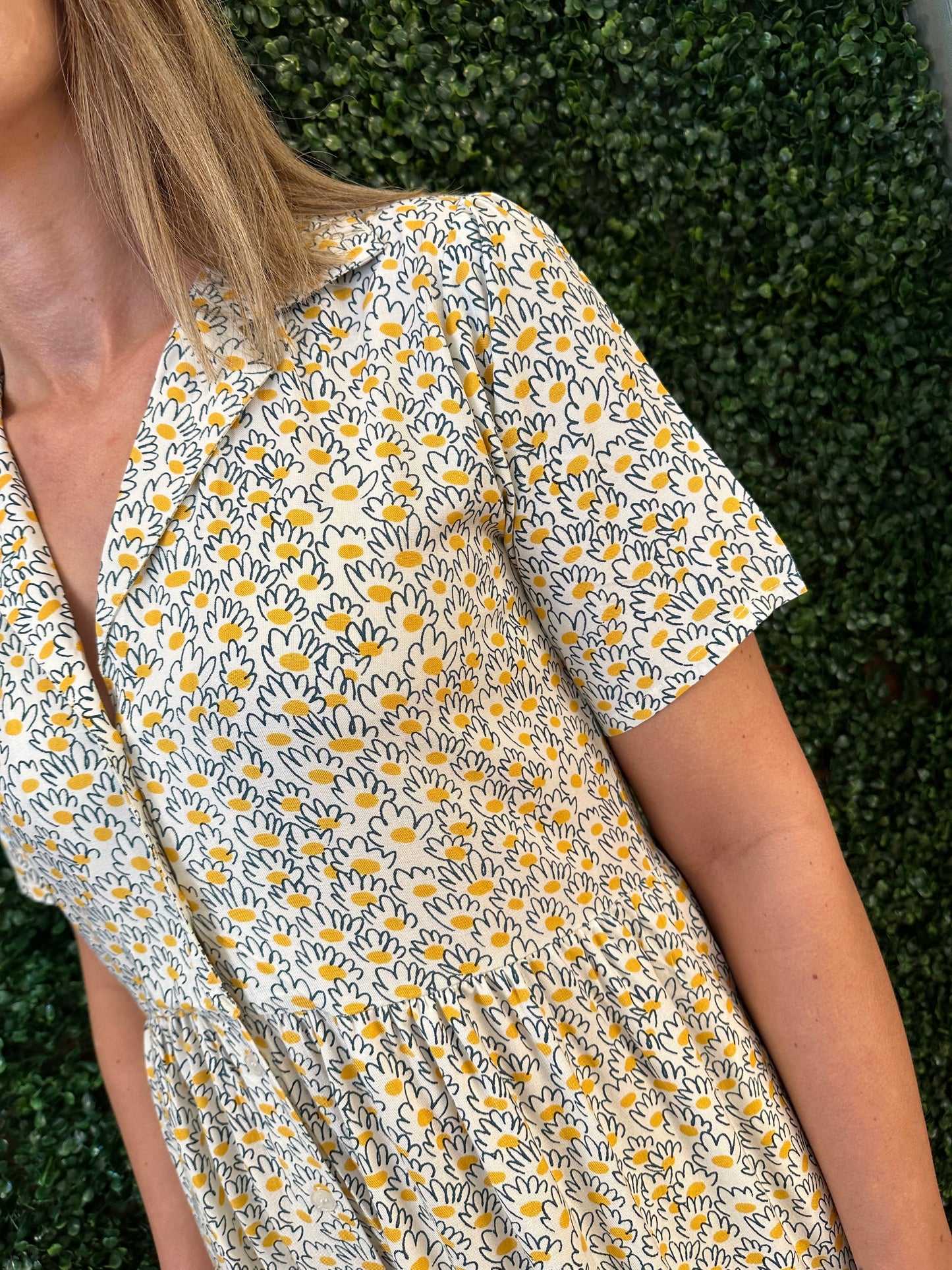 The daisy print midi dress