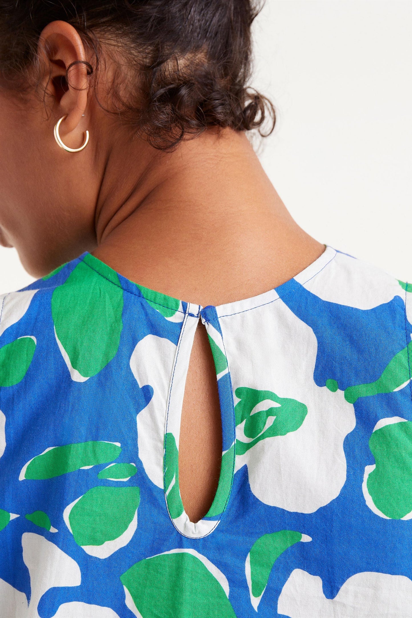 MANDI blue and green crossover top