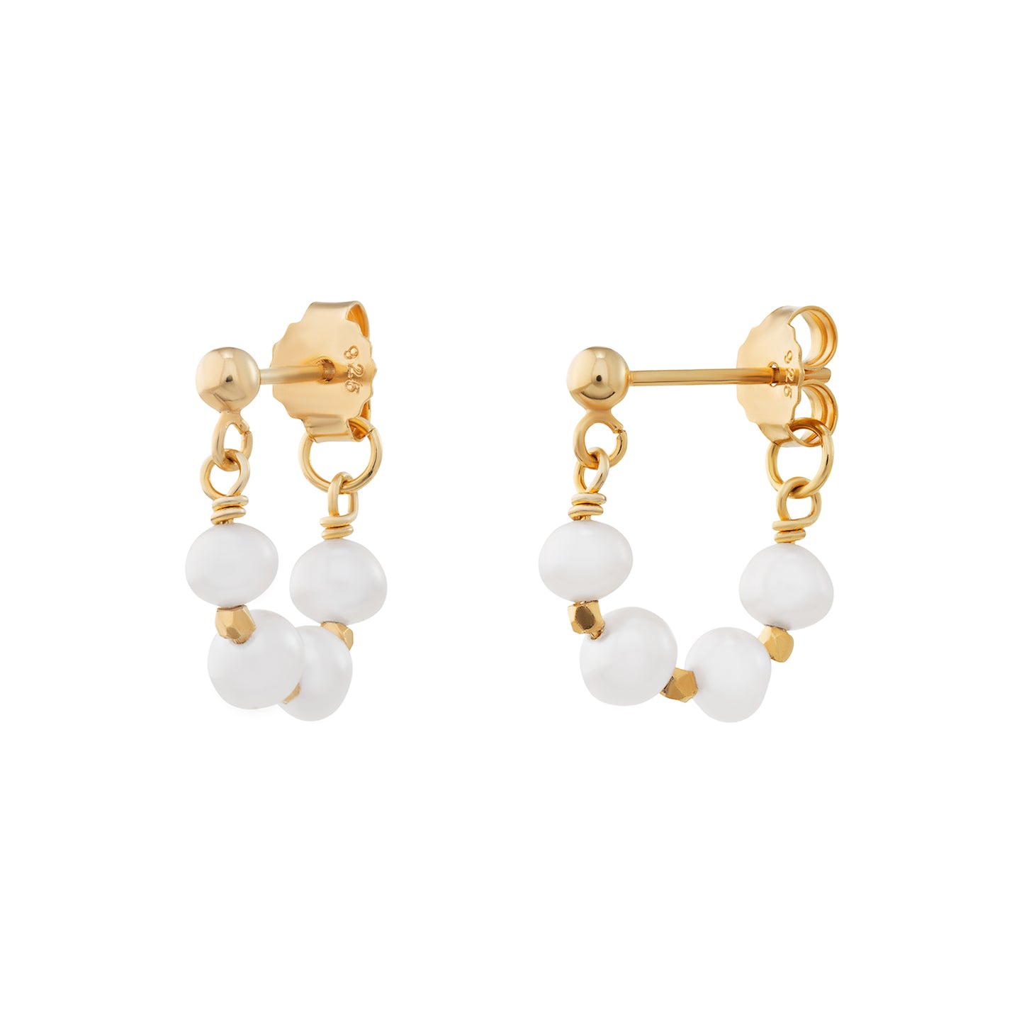 LUCINDA pearl huggie hoop earrings