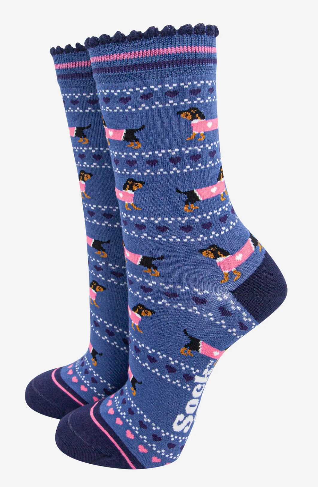 Dachshund dog print socks