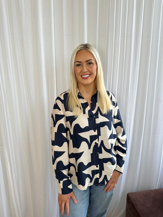 The marine abstract print shirt