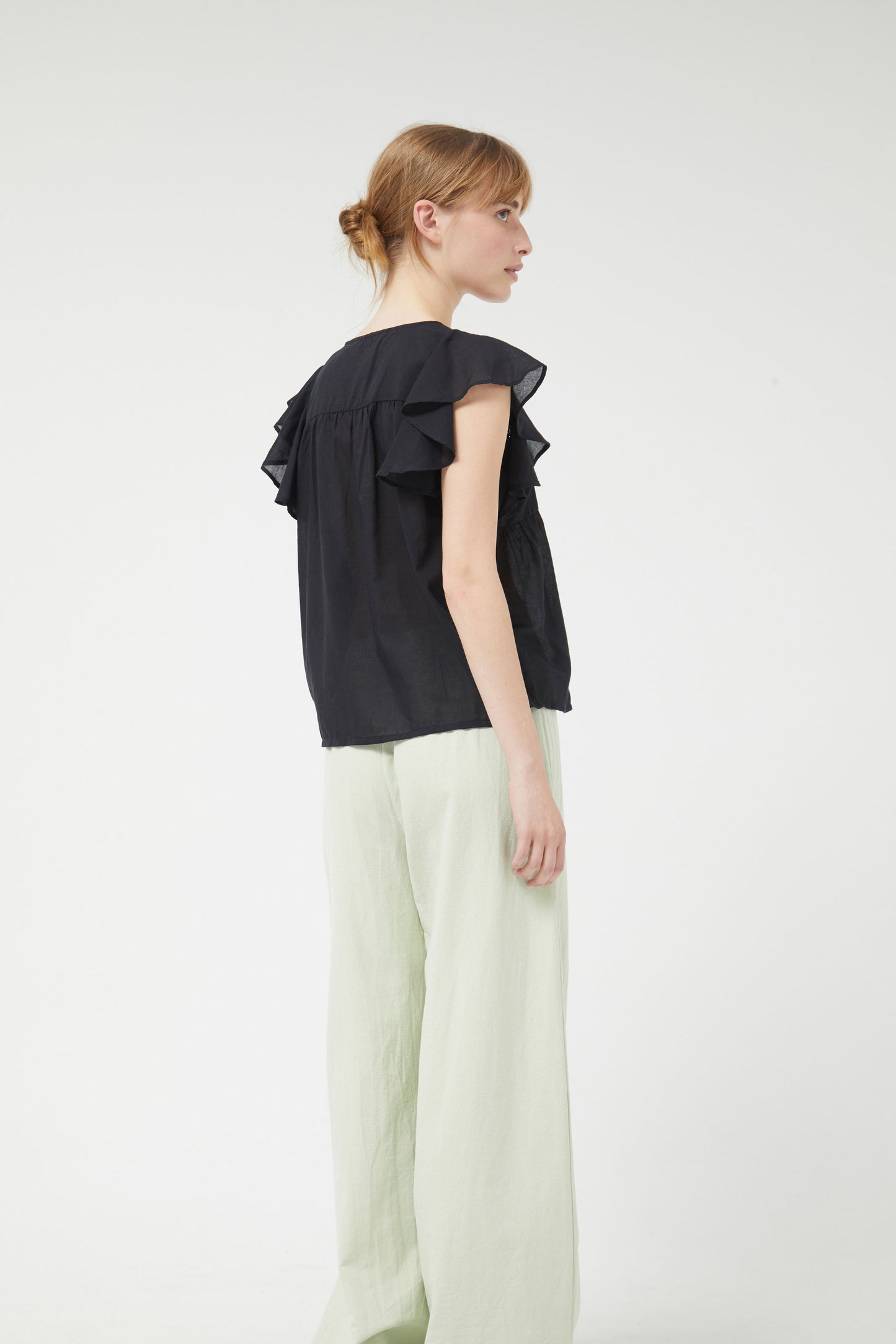 The black crochet detail top