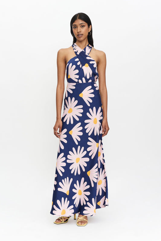 The navy floral crossover top