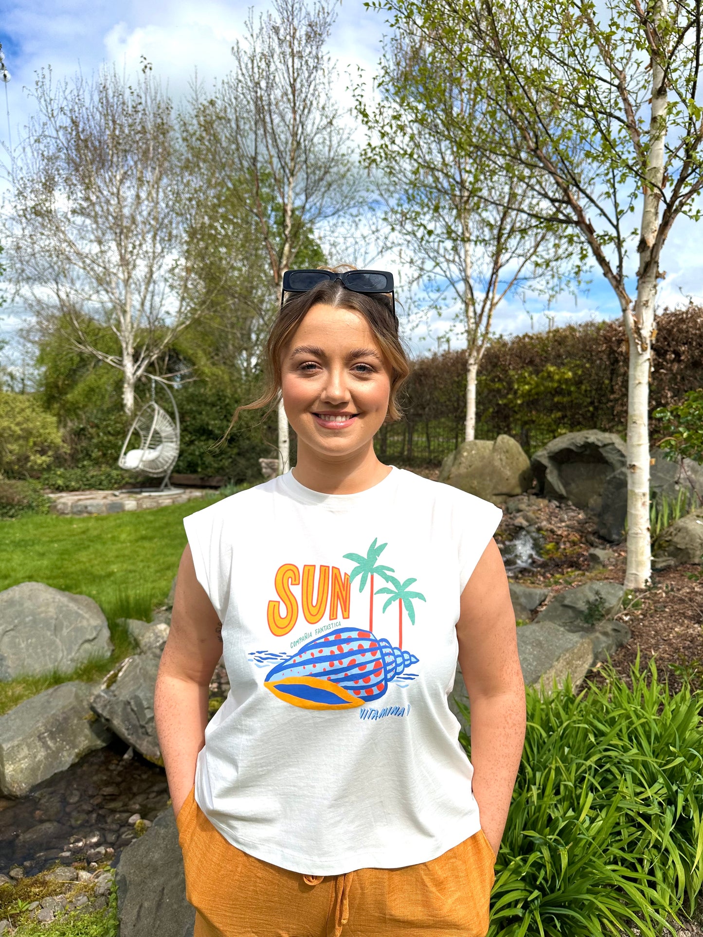 SOFIE sunshine beach print graphic t-shirt