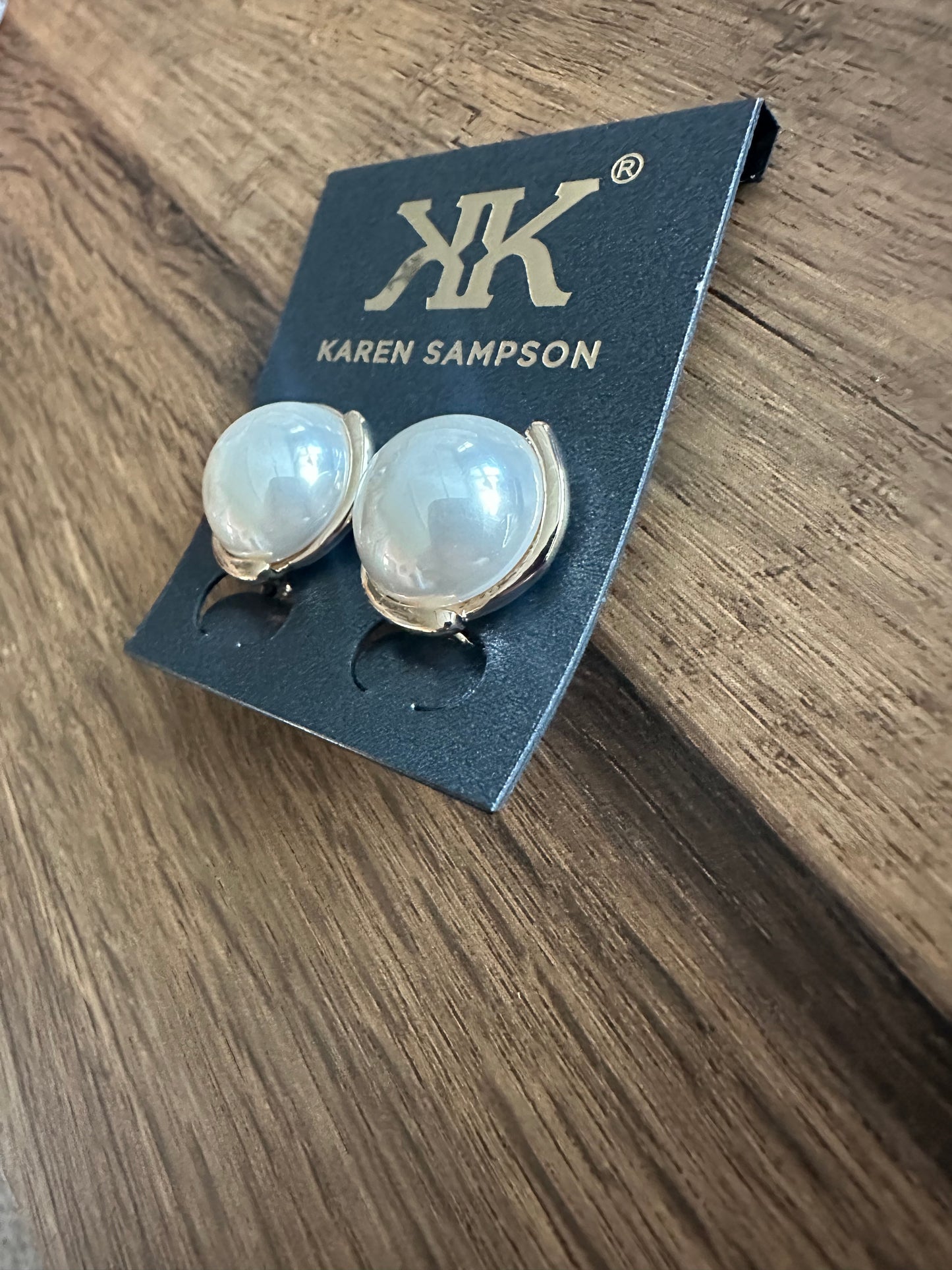 Clip on shell pearl earrings