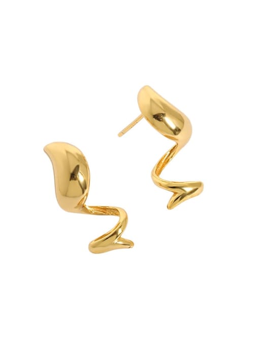 Gold plated spiral twist earrings