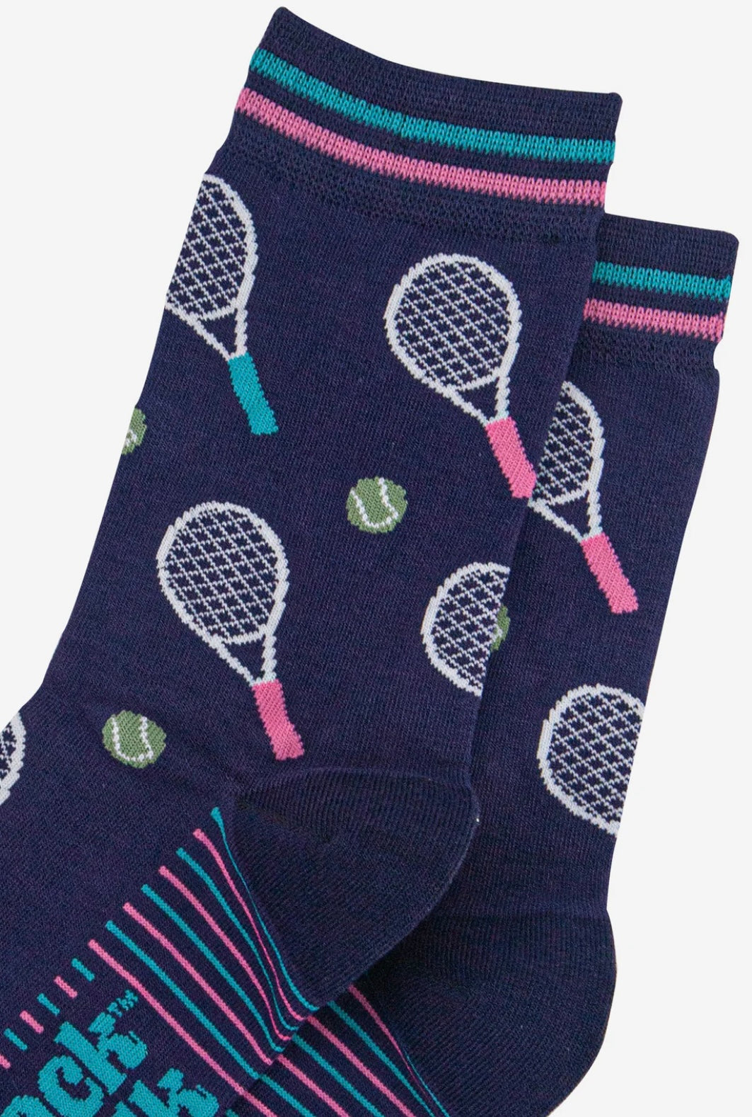 Tennis print socks in navy blue