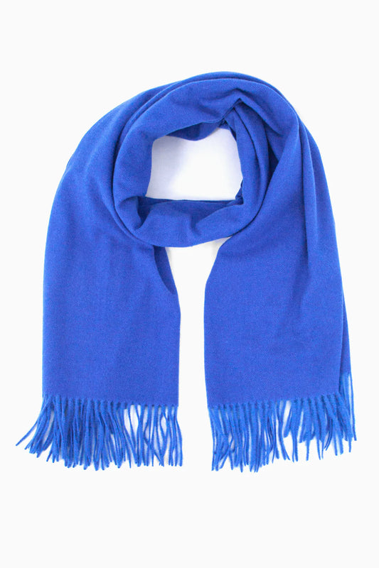The super soft cobalt blue tassel scarf