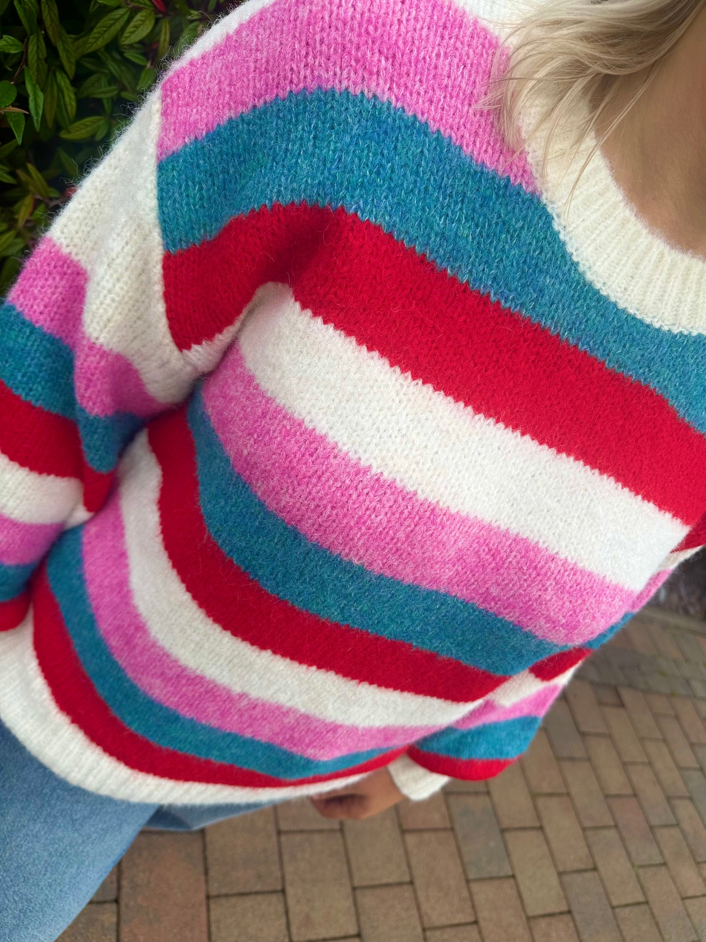 ABIGAIL round neck stripe knit jumper