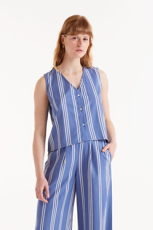The CERYS blue stripe waistcoat