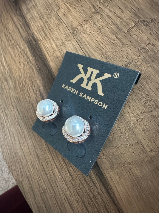 Clip on pearl earrings