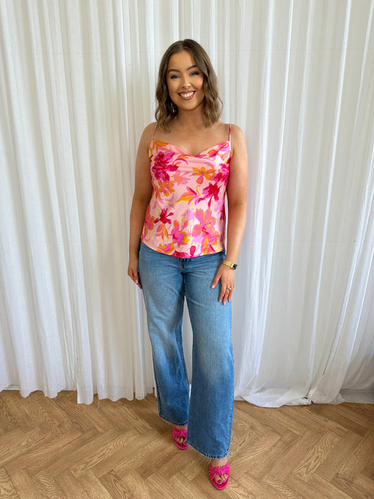 The pink floral ELSIE camisole top