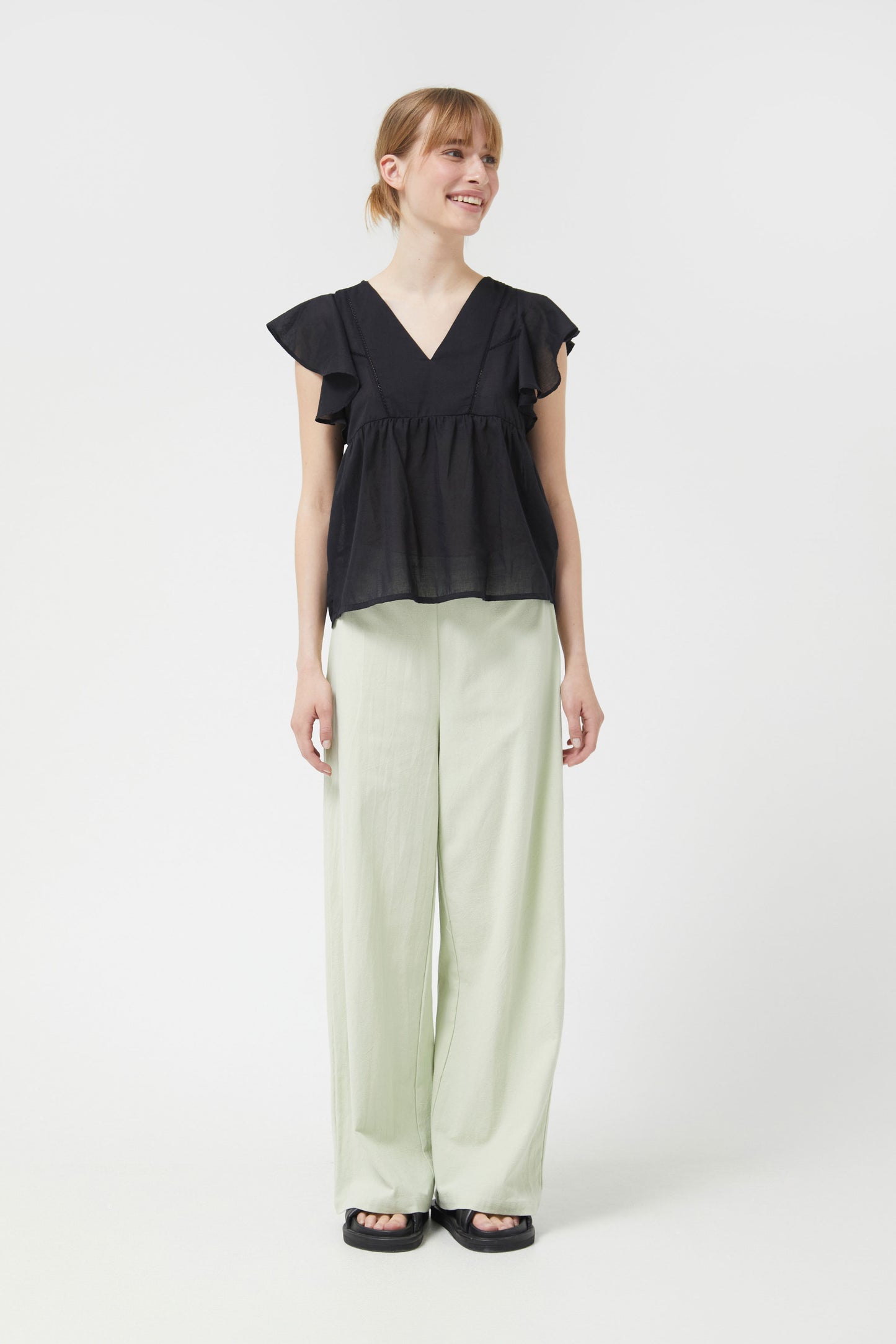 The black crochet detail top