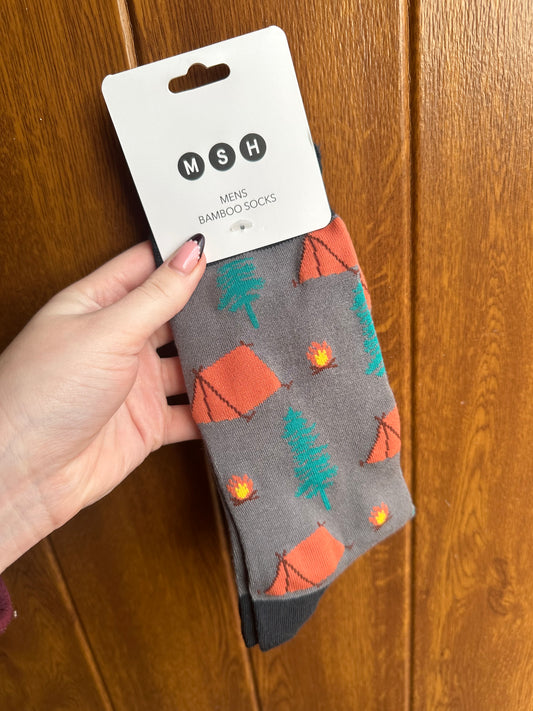 Men’s camping socks in grey