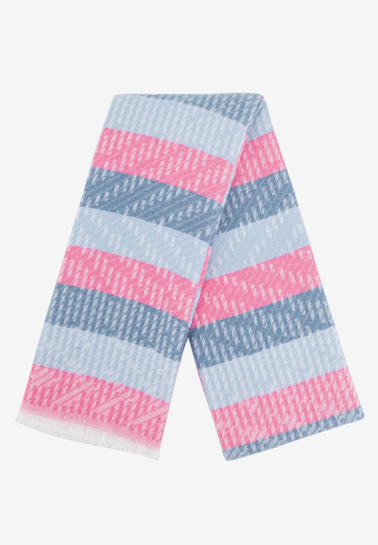 EVIE supersoft stripe scarf in blue and pink