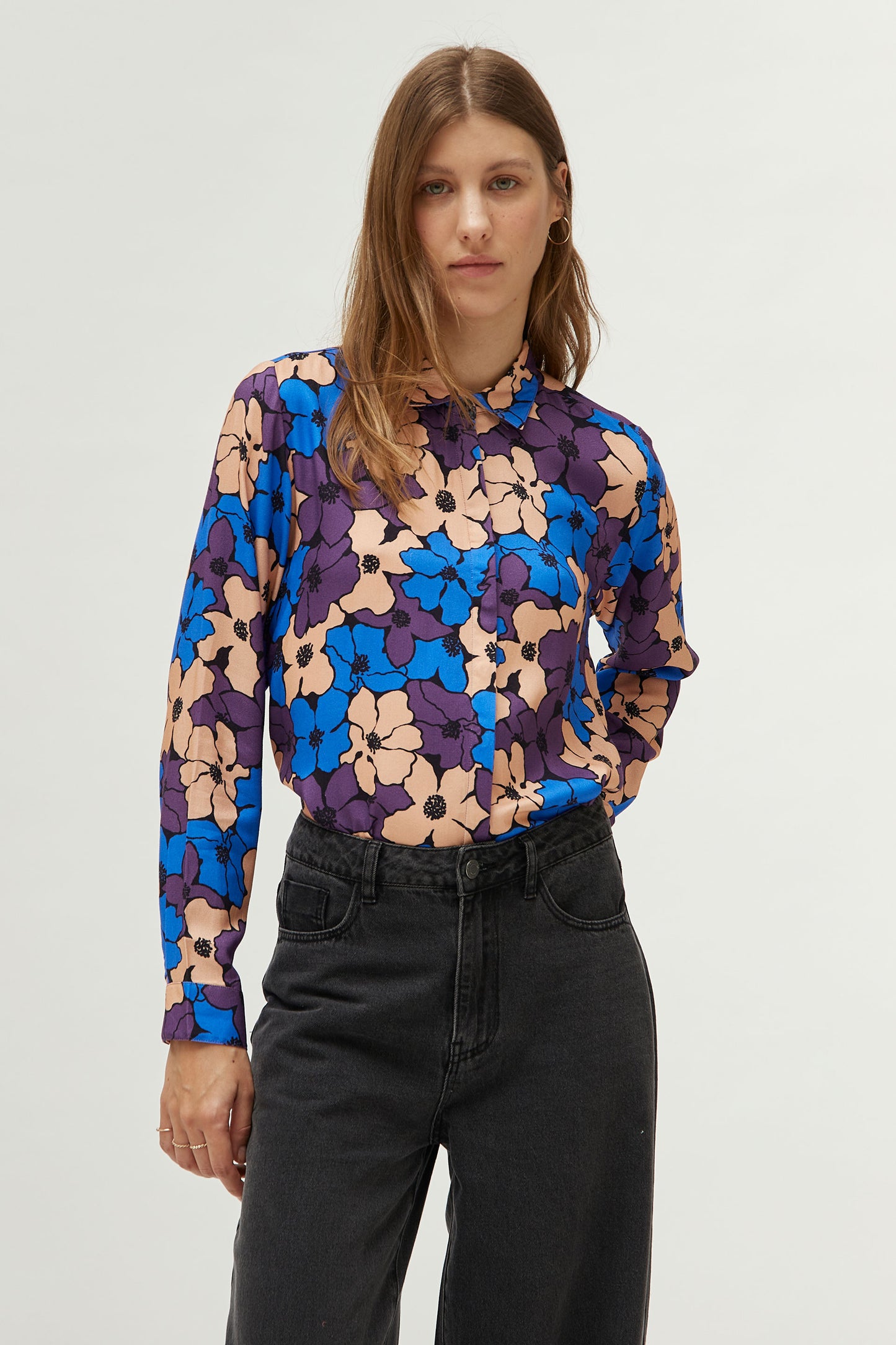 POLLY floral shirt style blouse
