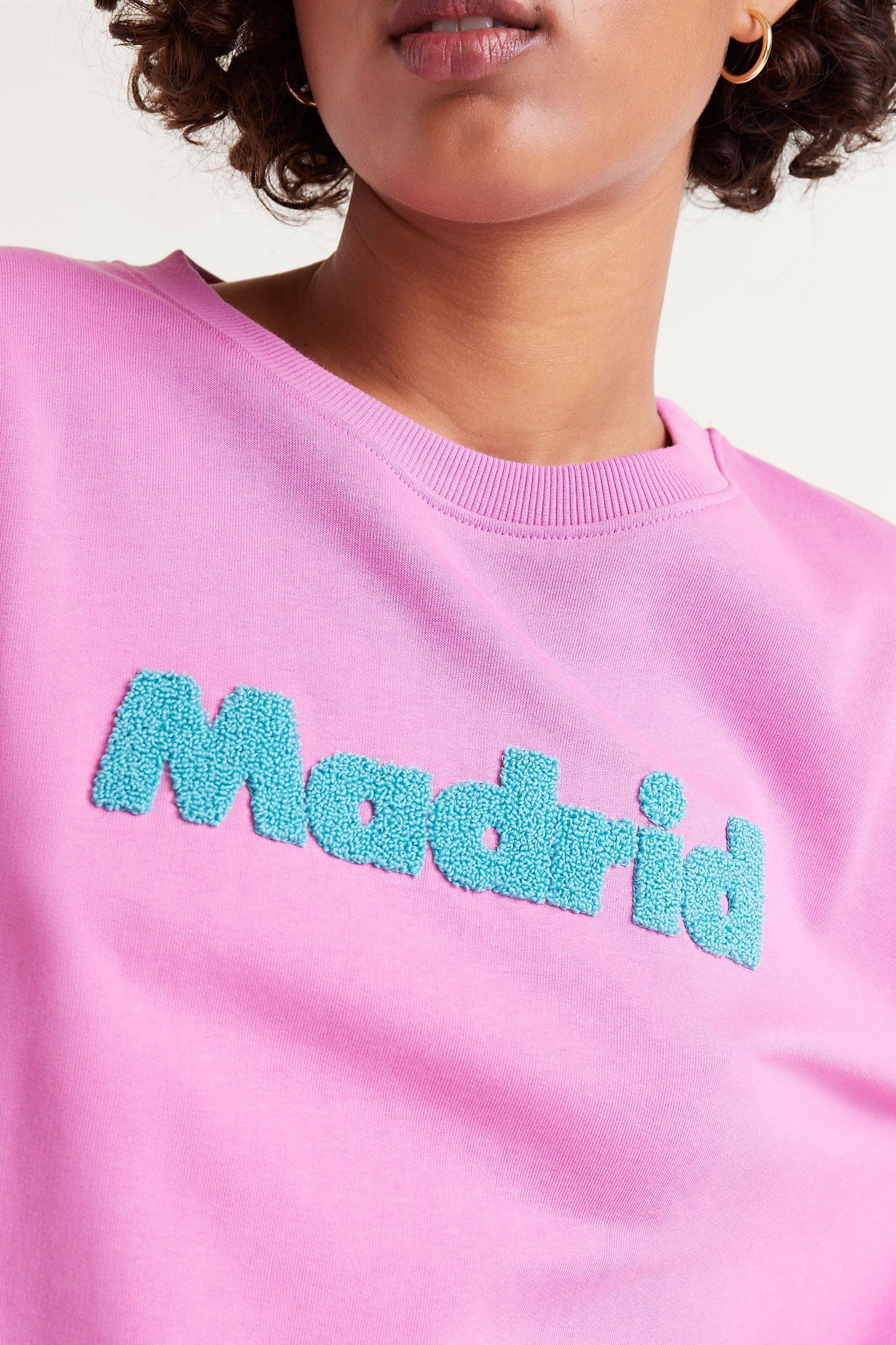 The pink MADRID textured motif sweatshirt