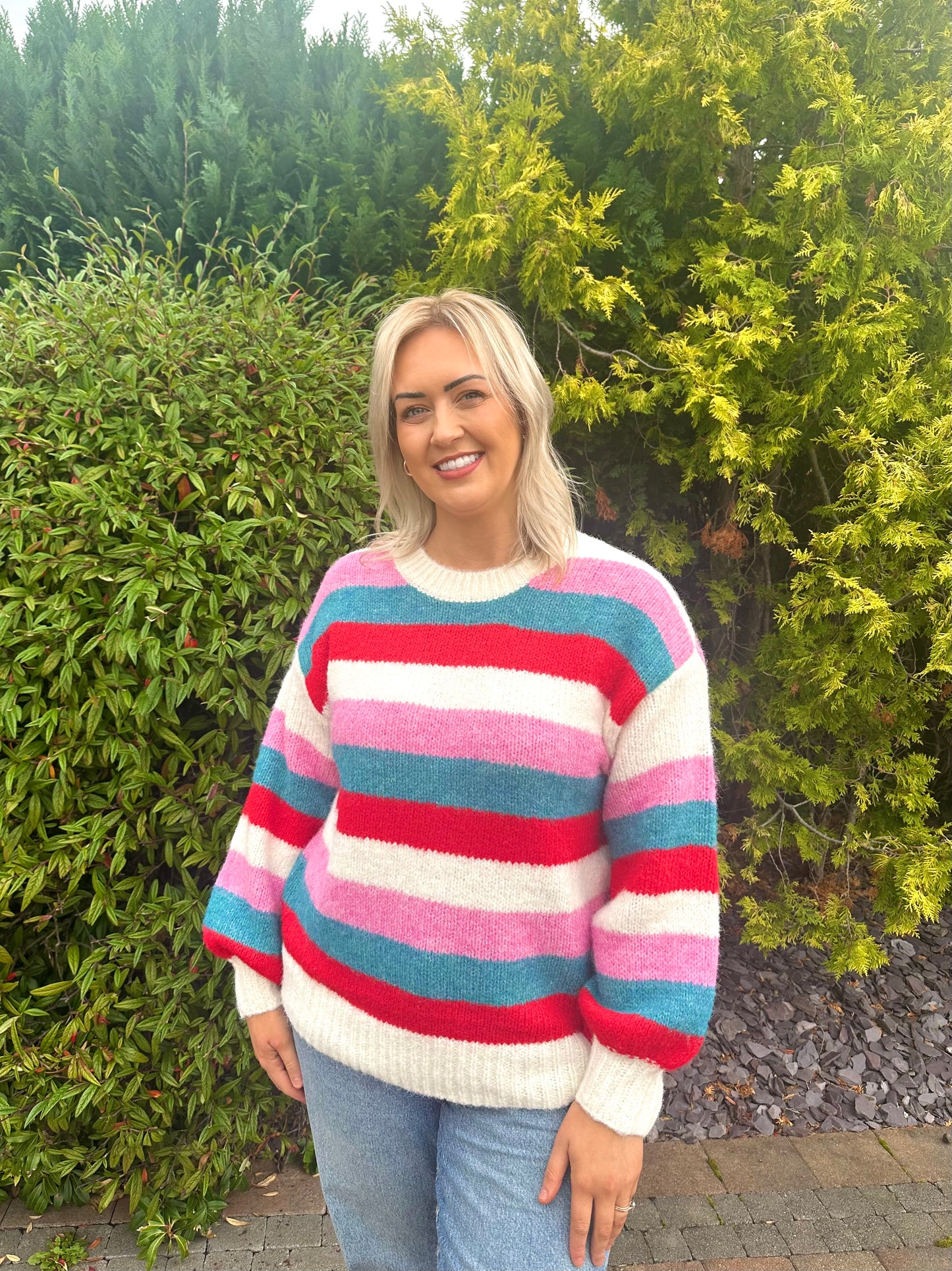 ABIGAIL round neck stripe knit jumper