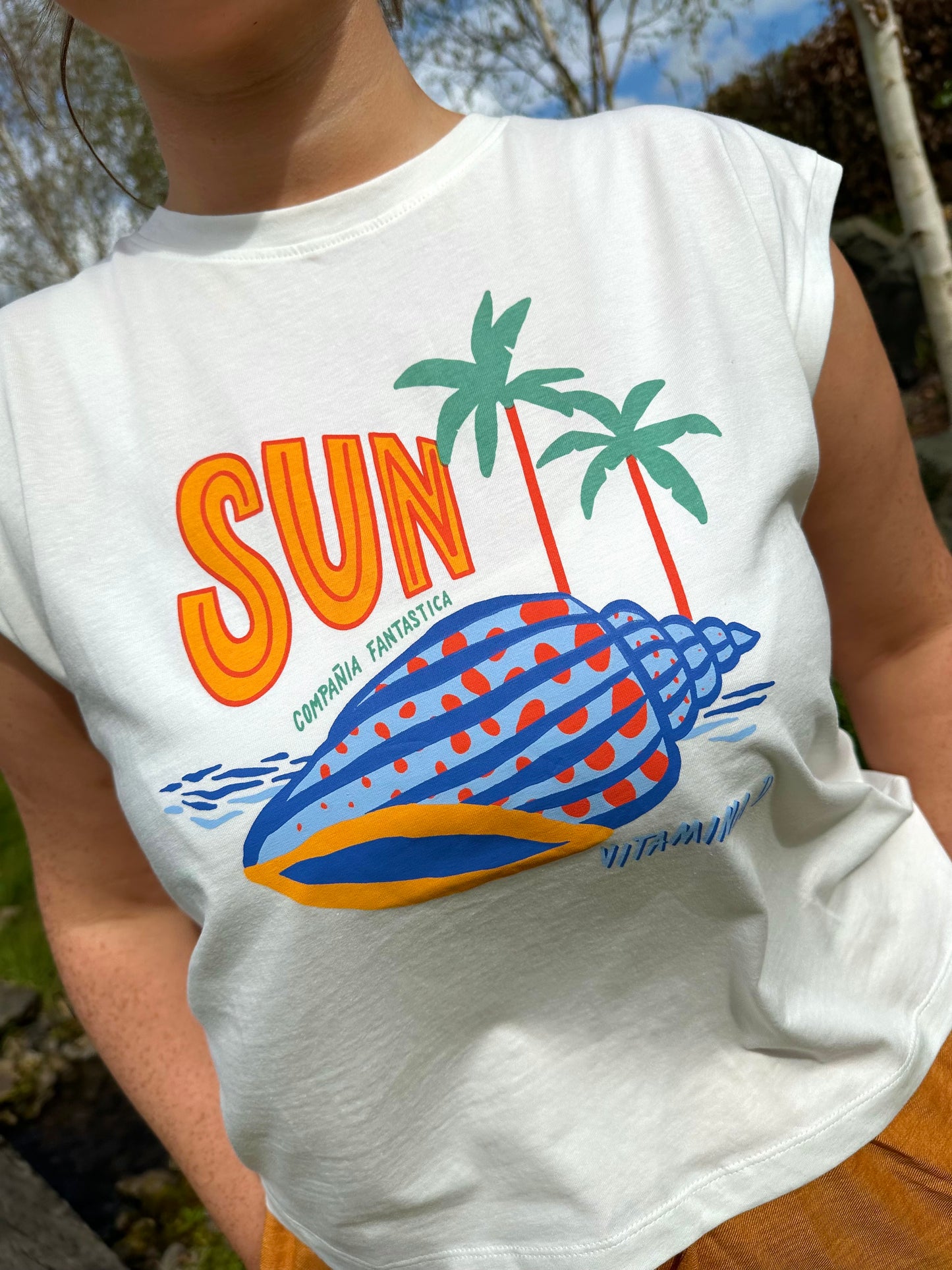 SOFIE sunshine beach print graphic t-shirt