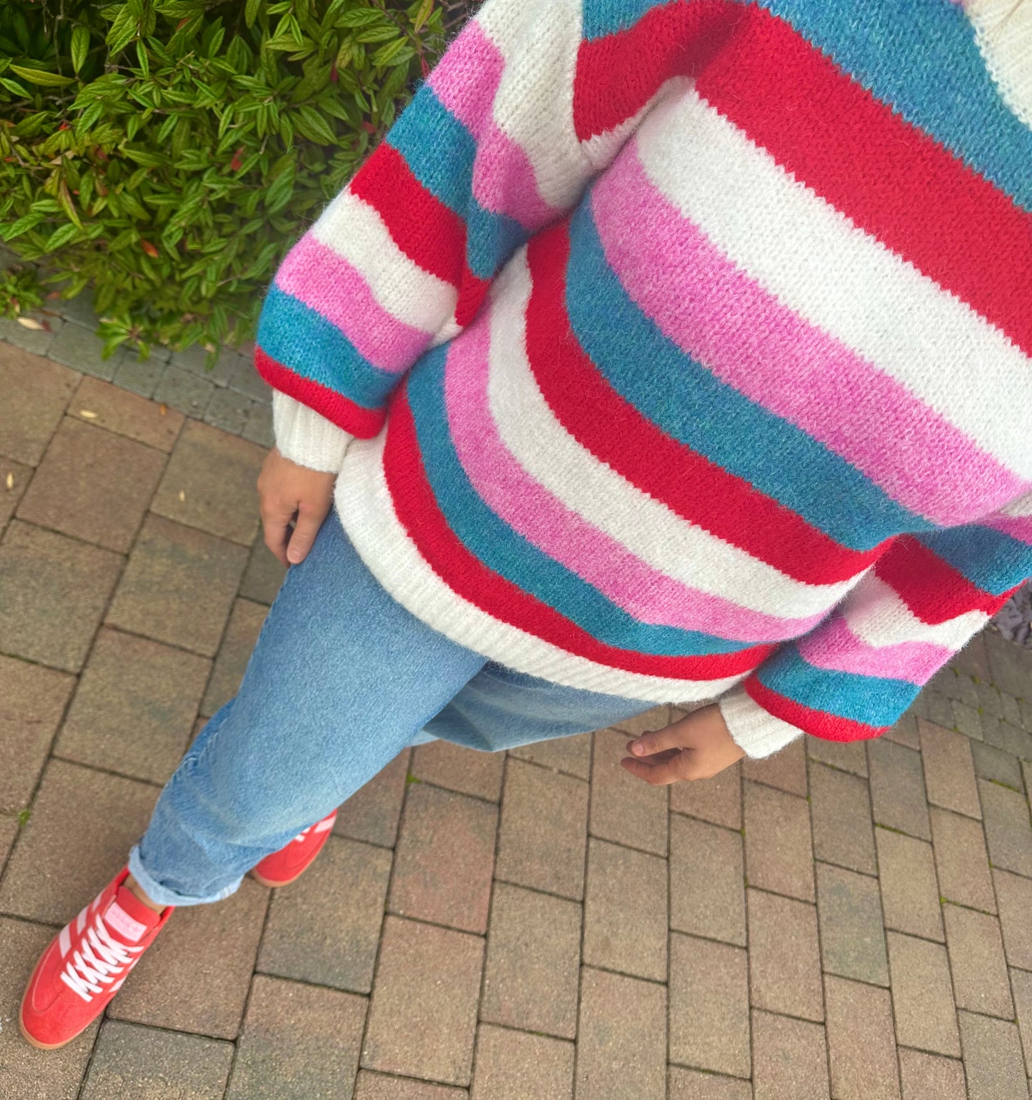 ABIGAIL round neck stripe knit jumper