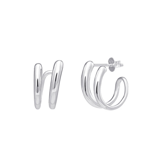 KAYLA double hoop earrings in silver