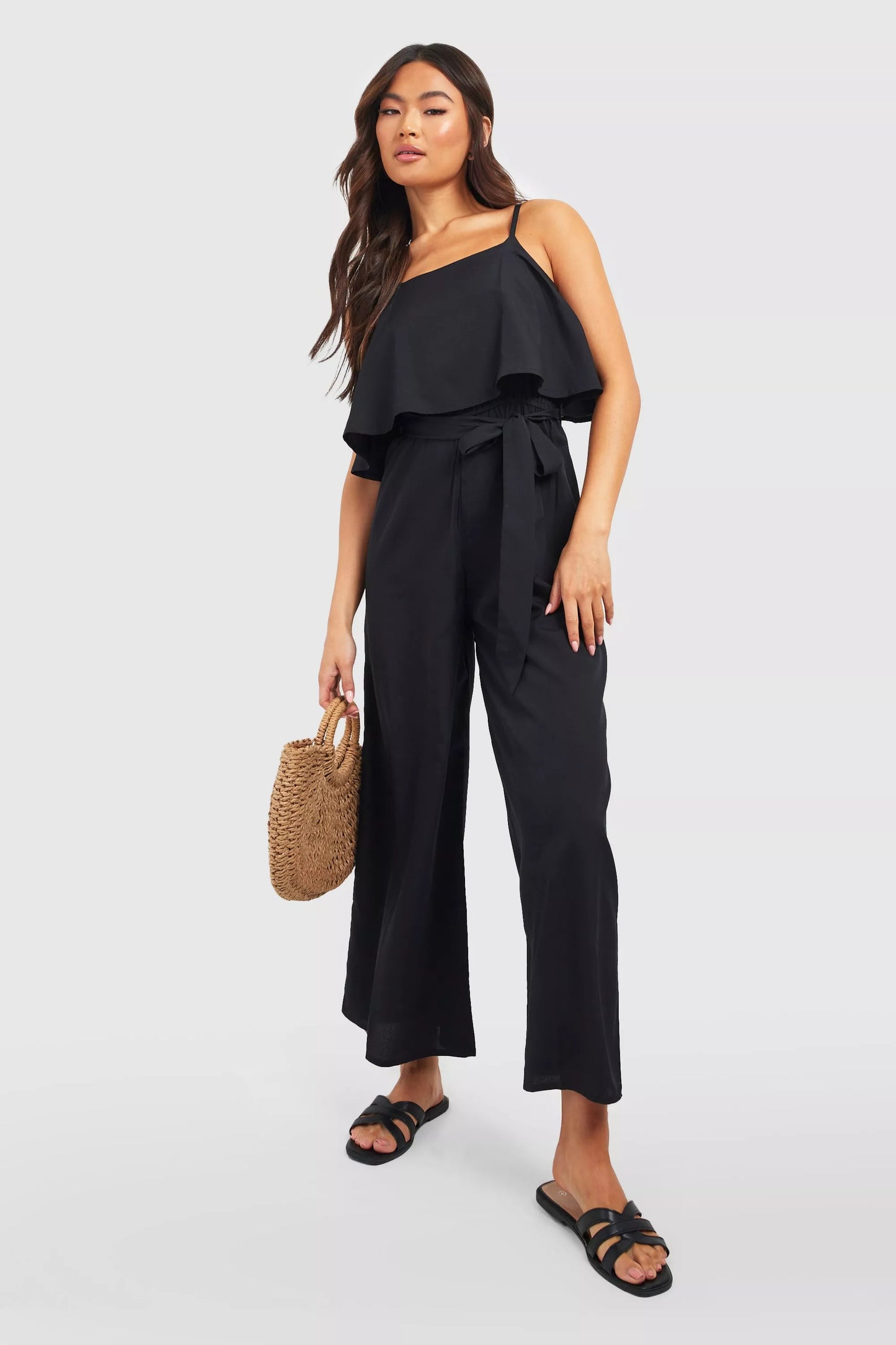 TIA black layered jumpsuit