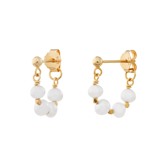 LUCINDA pearl huggie hoop earrings