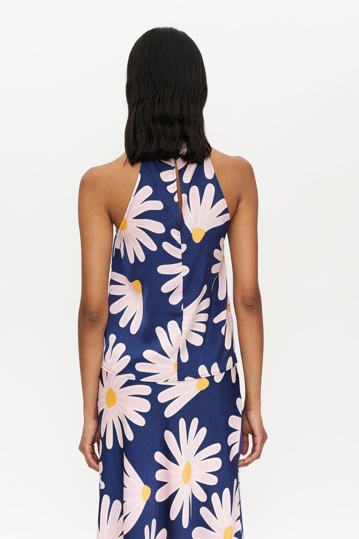 The navy floral crossover top