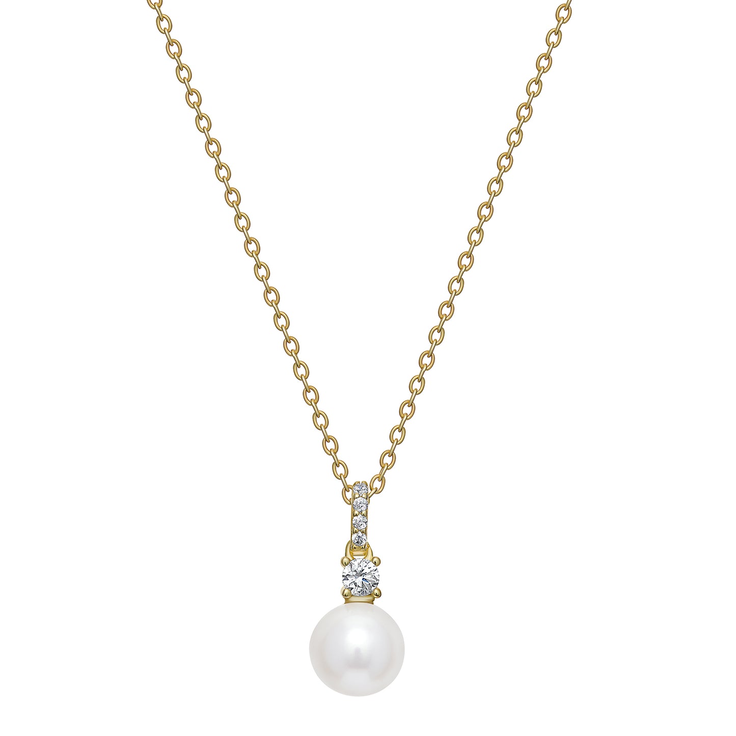 LUCINDA pearl drop necklace in gold