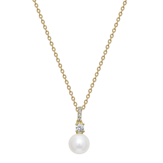 LUCINDA pearl drop necklace in gold